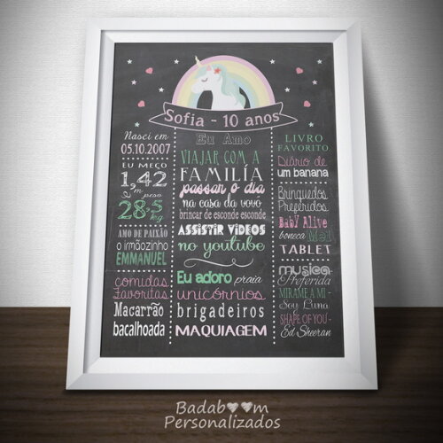 Arte Digital para Chalkboard Unicórnio