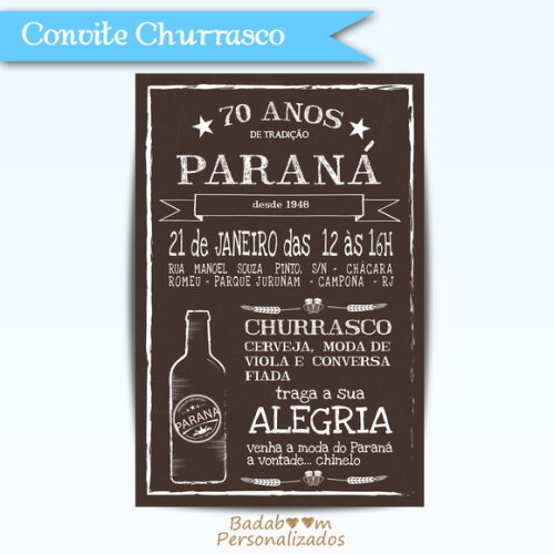 Arte Digital Para Convite Chalkboard Churrasco