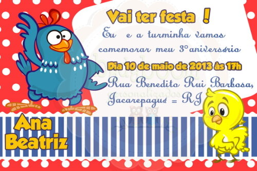 Arte Digital Para Convite Galinha Pintadinha