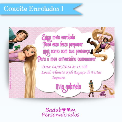 Arte Digital Para Convite Enrolados