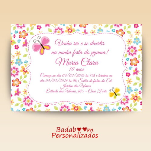Arte Digital Para Convite Jardim de Borboletas