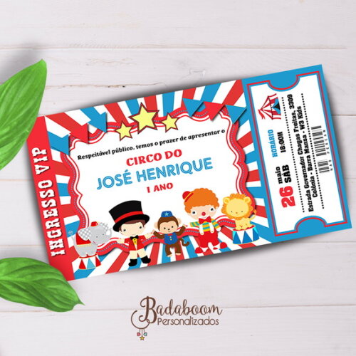Arte Digital Para Convite Ingresso Circo