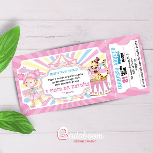Arte Digital para Convite Ingresso Circo