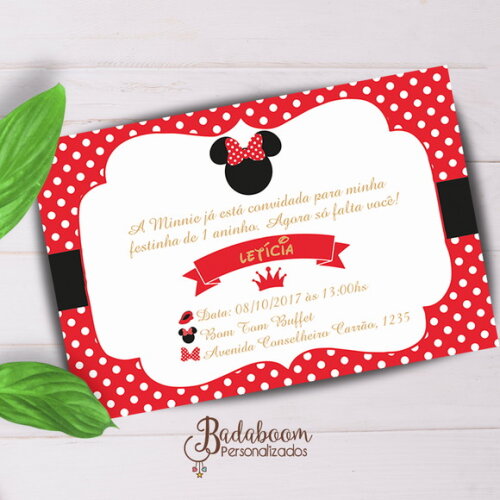 Arte Digital Para Convite Minnie