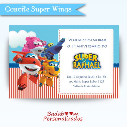 Arte Digital para Convite Super Wings
