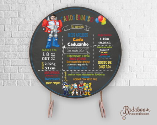 Arte Digital Para Painel Chalkboard Transformers