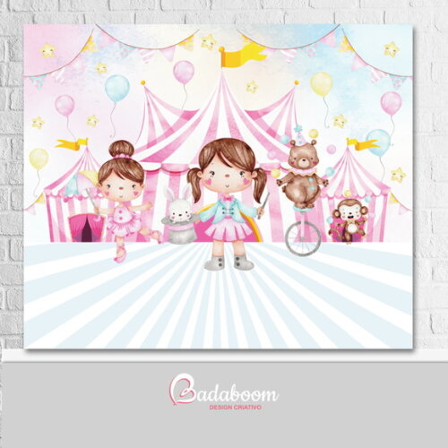 Arte Digital Para Painel Circo Rosa