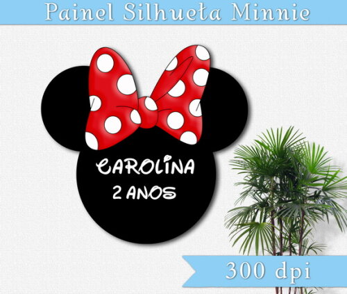 Arte Digital Para Painel Silhueta Minnie
