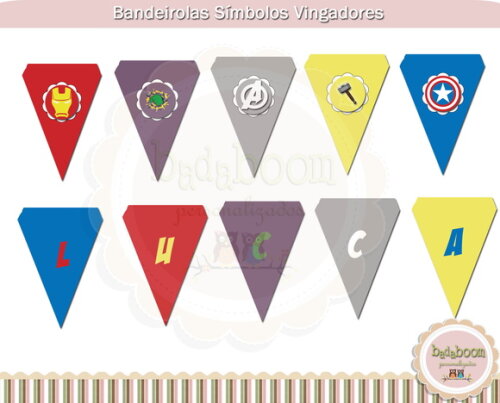 Bandeirolas Símbolos Vingadores