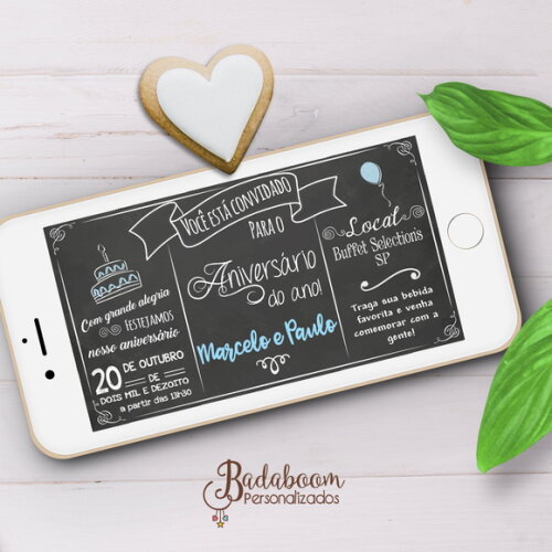 Convite Digital Chalkboard