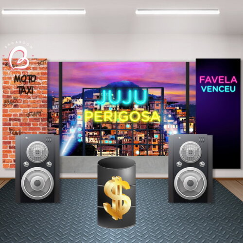 Kit Arte Digital Painel Baile de Favela