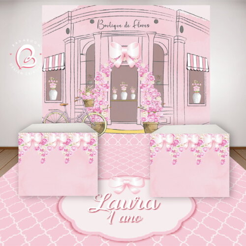 Kit Arte Digital Painel Boutique De Flores