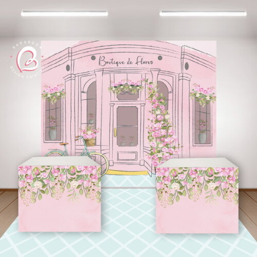 Kit Arte Digital Painel Boutique De Flores