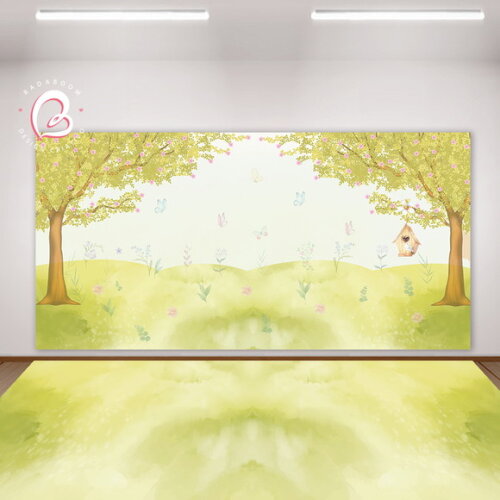 Kit Arte Digital Painel Jardim Aquarela