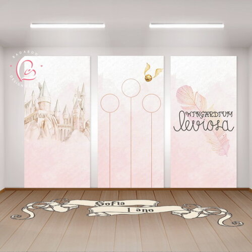 Kit Arte Digital Painel Harry Potter Rosa