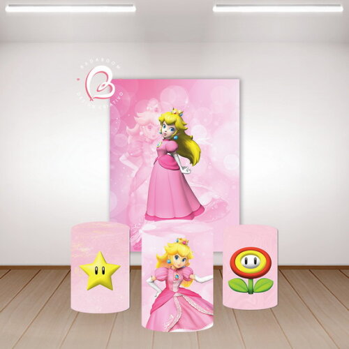 Kit Arte Digital Painel Princesa Peach