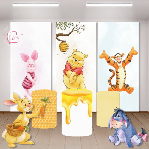 Kit Arte Digital Painel Ursinho Pooh