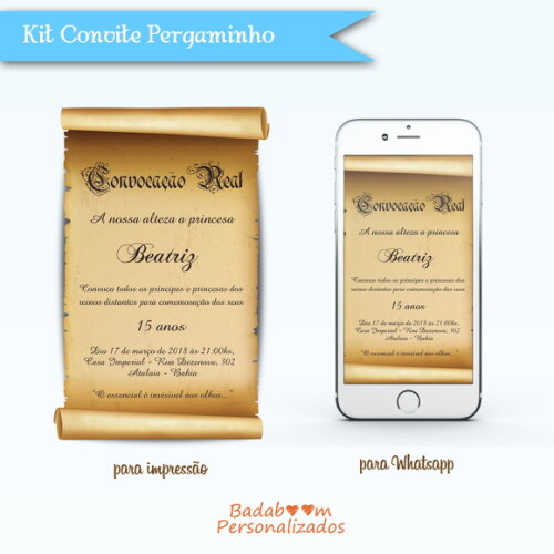 Kit Arte Digital Para Convite Convocação Real