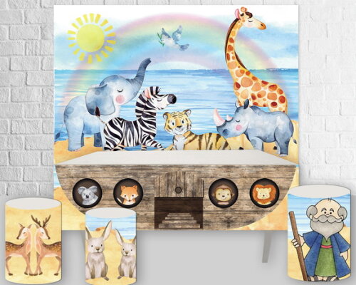 Kit Arte Digital para Painel Arca de Noé