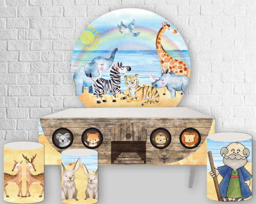 Kit Arte Digital para Painel Arca de Noé