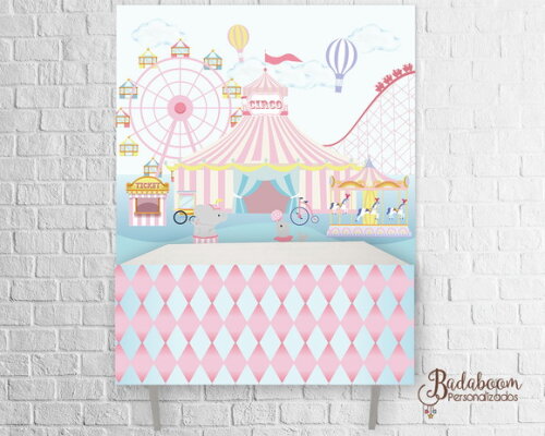 Kit Arte Digital Para Painel Circo