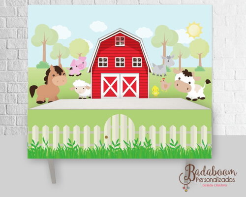 Kit Arte Digital para Painel Fazendinha