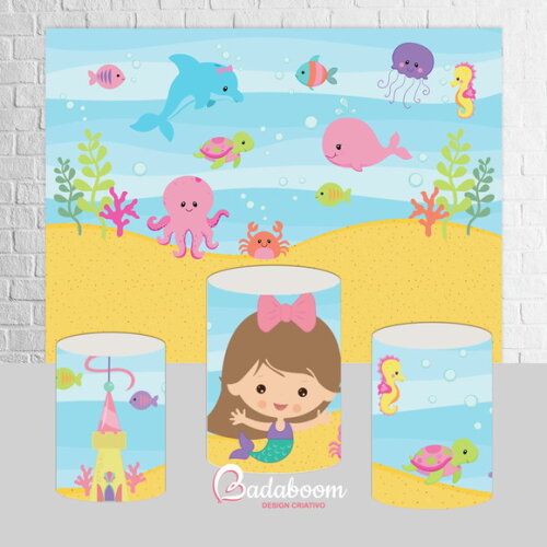 Kit Arte Digital Para Painel Fundo Do Mar