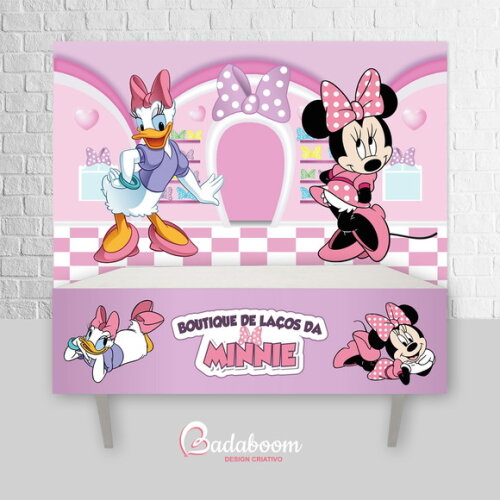 Kit Arte Digital para Painel Loja de Laços da Minnie