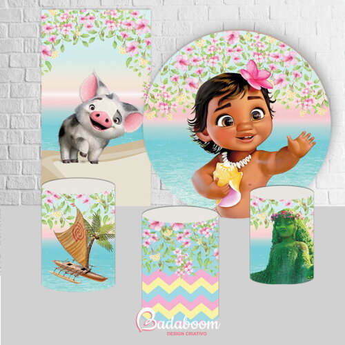 Kit Arte Digital Para Painel Moana
