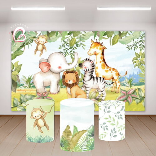 Kit Arte Digital para Painel Safari Aquarela