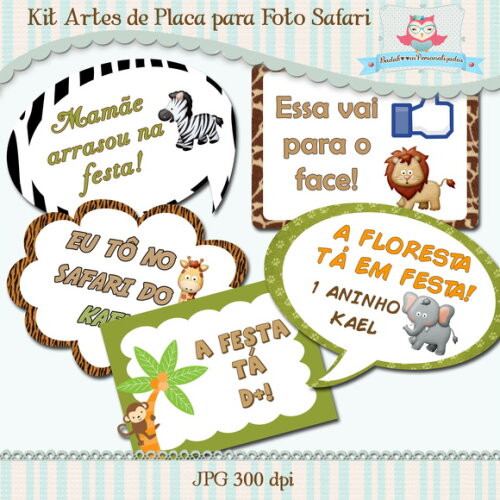 Kit Arte Digital Para Placas para Foto Safari