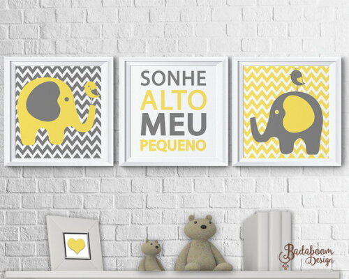 Kit Arte Digital para Poster Infantil Elefantes - C.325