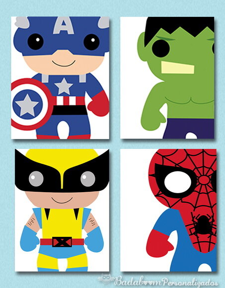 Kit Arte Digital para Poster Infantil Heróis Baby - C.55