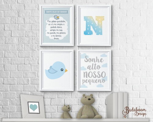 Kit Arte Digital Para Poster Infantil Passarinho III