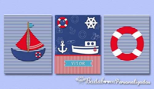Kit Arte Digital Para Poster Infantil Naval