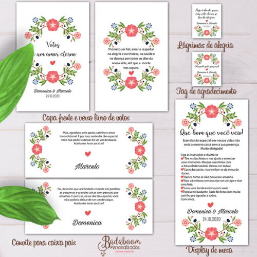 Kit Arte Para Festa Casamento Floral