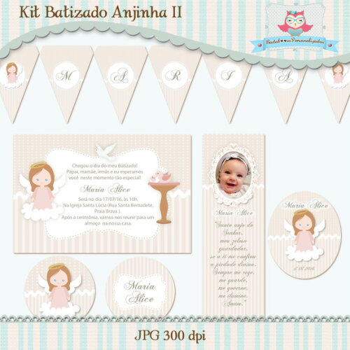 Kit Arte Para Batizado Anjinha