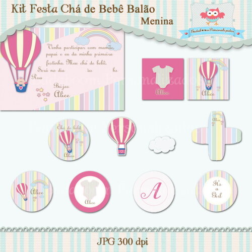 Kit Chá De Bebê Balão Menina