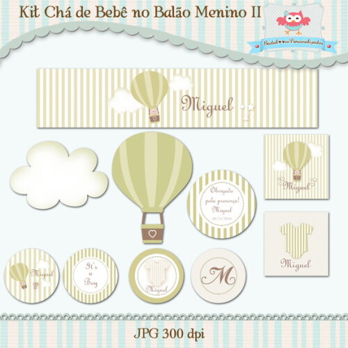 Kit Chá De Bebê Balão Menino