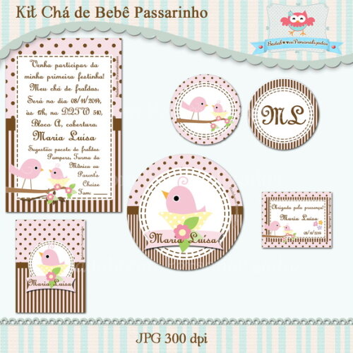 Kit Chá De Bebê Bebê Passarinho