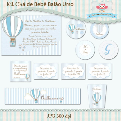 Kit Chá de Bebê Balão Urso