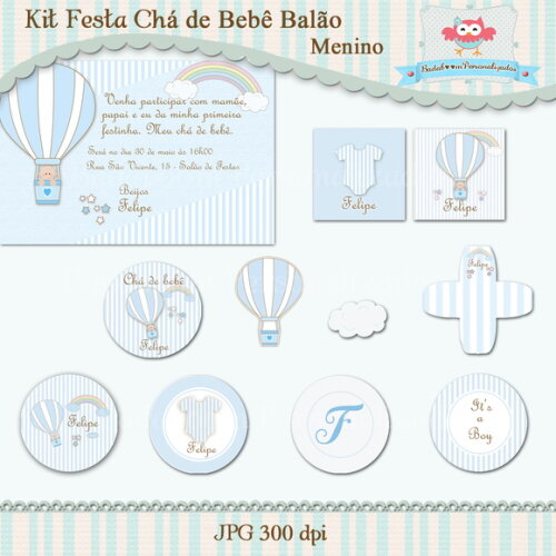 Kit Chá De Bebê Balão Menino