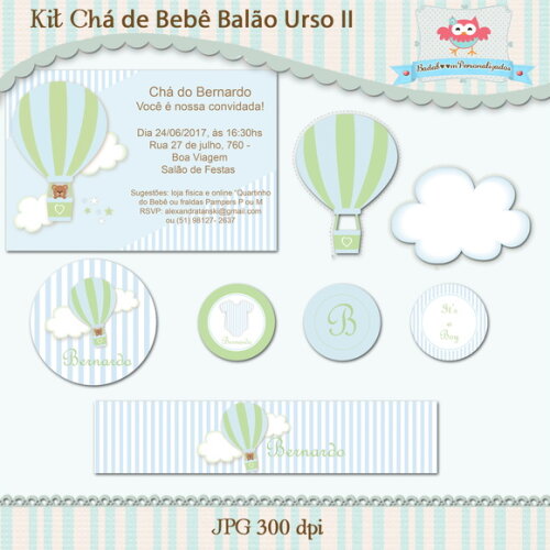 Kit Chá De Bebê Balão Urso