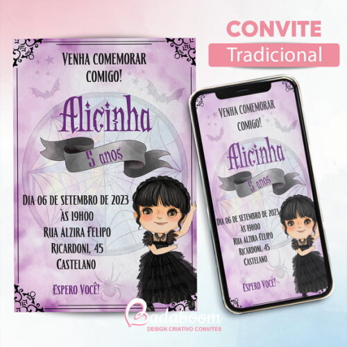 Kit Convite Digital Wandinha