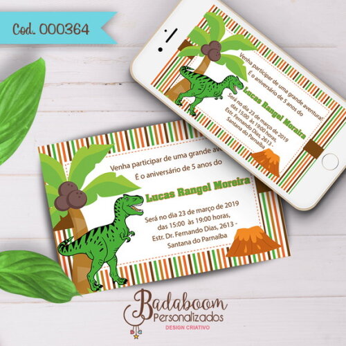 Kit Convite Infantil Dinossauros