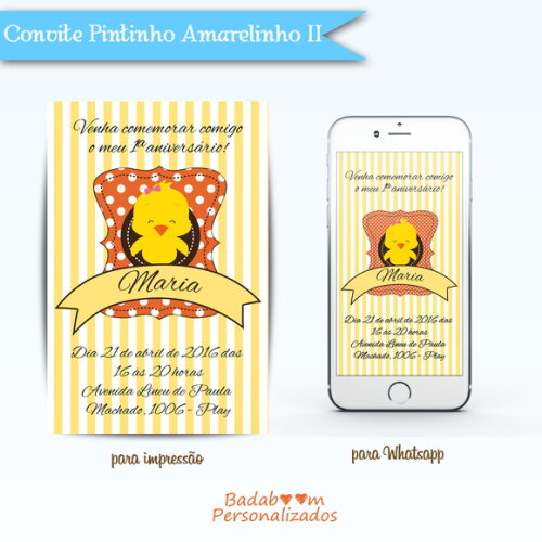 Kit Convite Pintinho Amarelinho