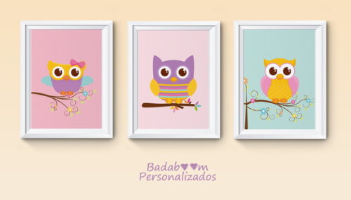 Kit de Artes Digitais para Poster Corujas