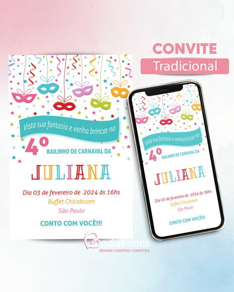 Kit Digital Convite Carnaval