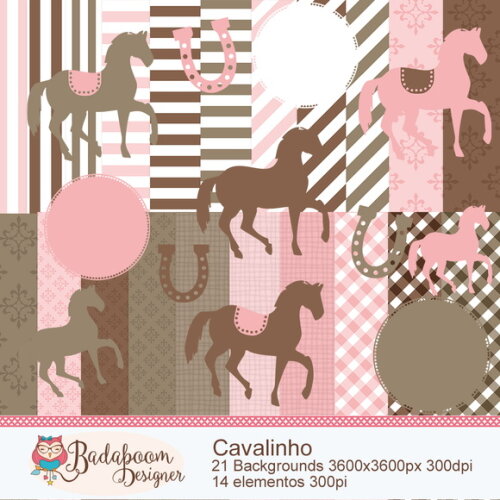 Kit Digital Cavalinho Rosa
