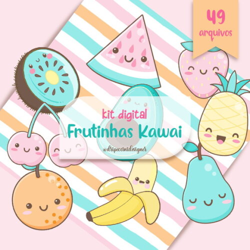 Kit Digital Frutinhas Kwaii